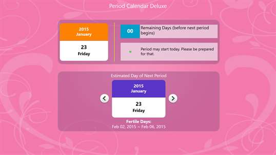 Period Calendar Deluxe screenshot 1