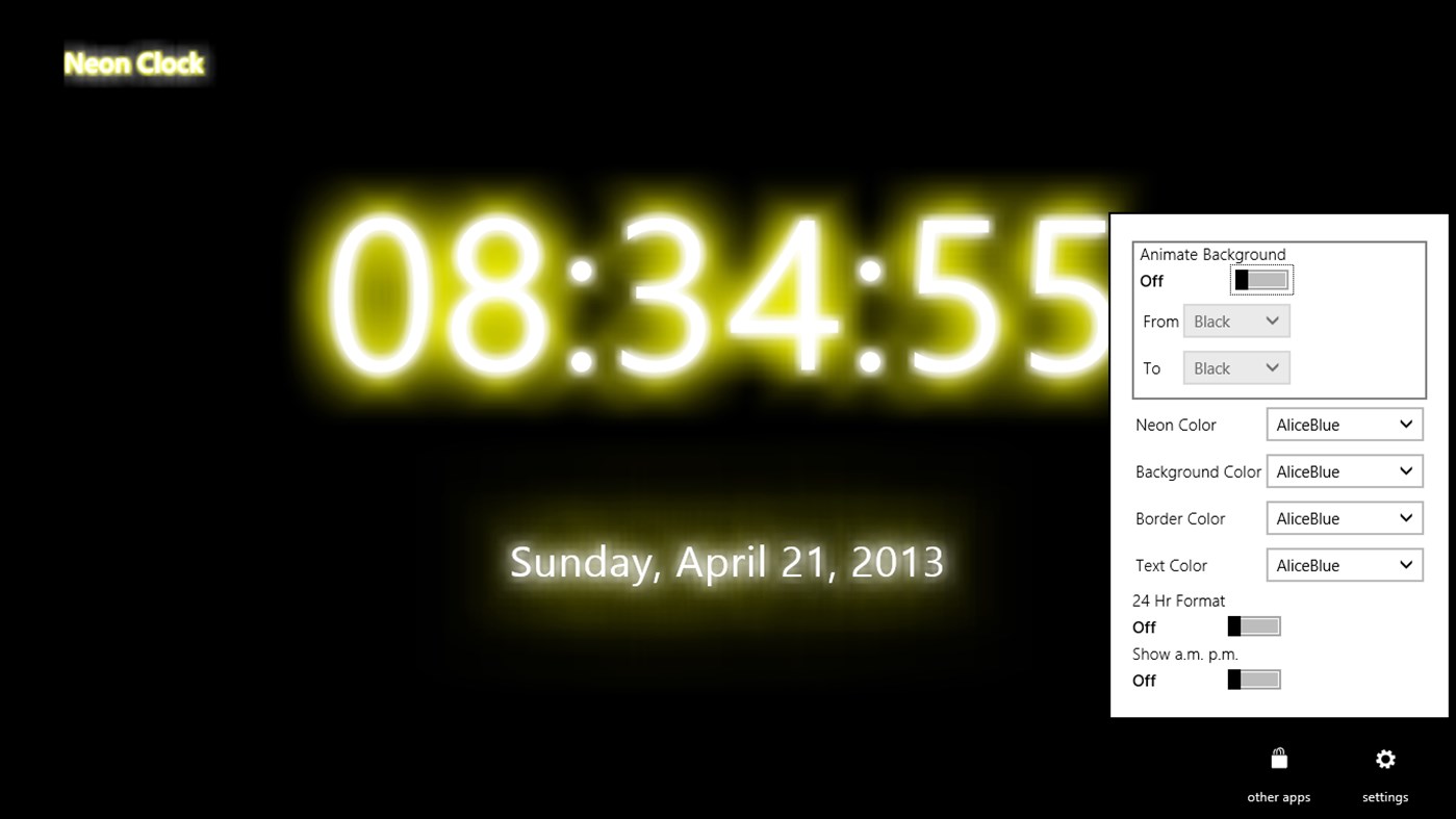#2. Neon Clock (Windows) 由: Sumit Dutta