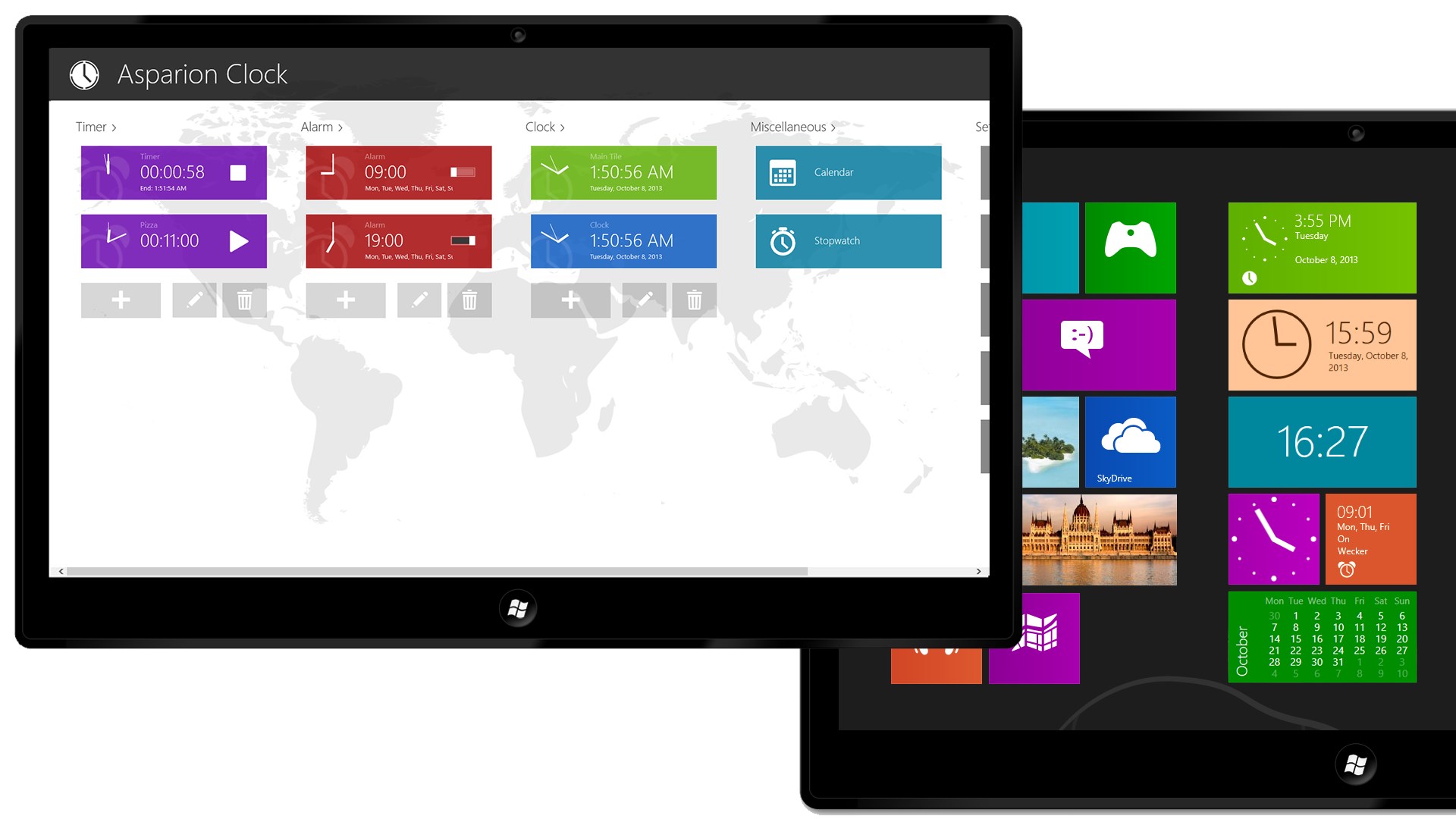 Clock (Live tile, alarm, timer) for Windows 10