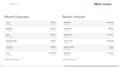 Zoho Invoice Screenshots 2