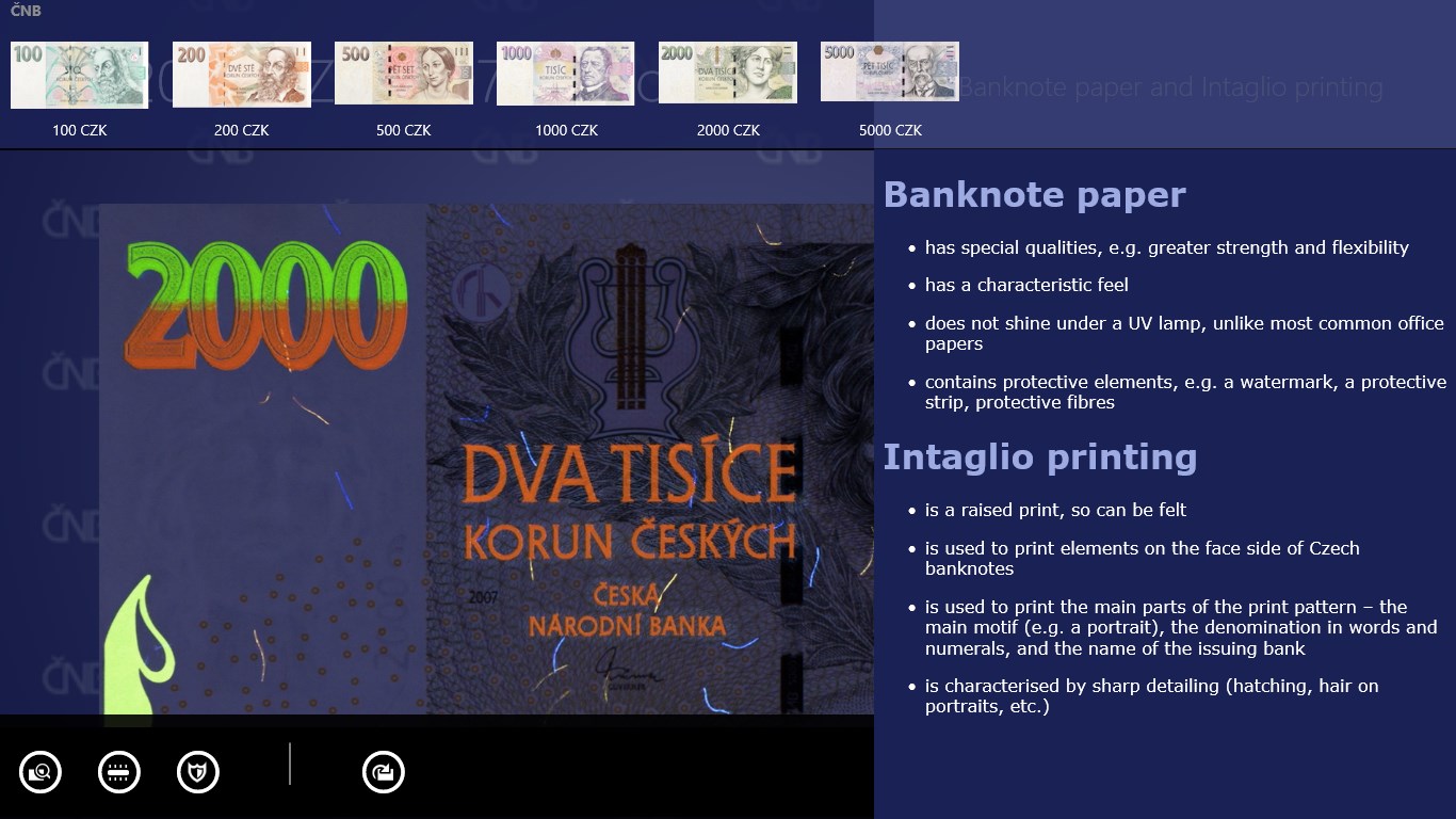 Description of the bank note