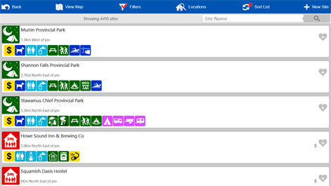 WikiCamps Canada Screenshots 2
