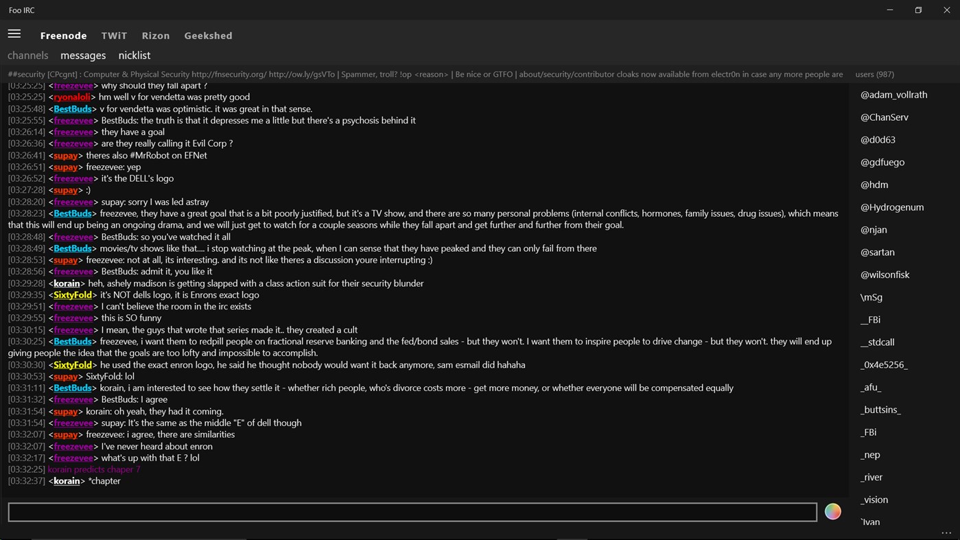 #1. Foo IRC (Windows) 由: Synfron