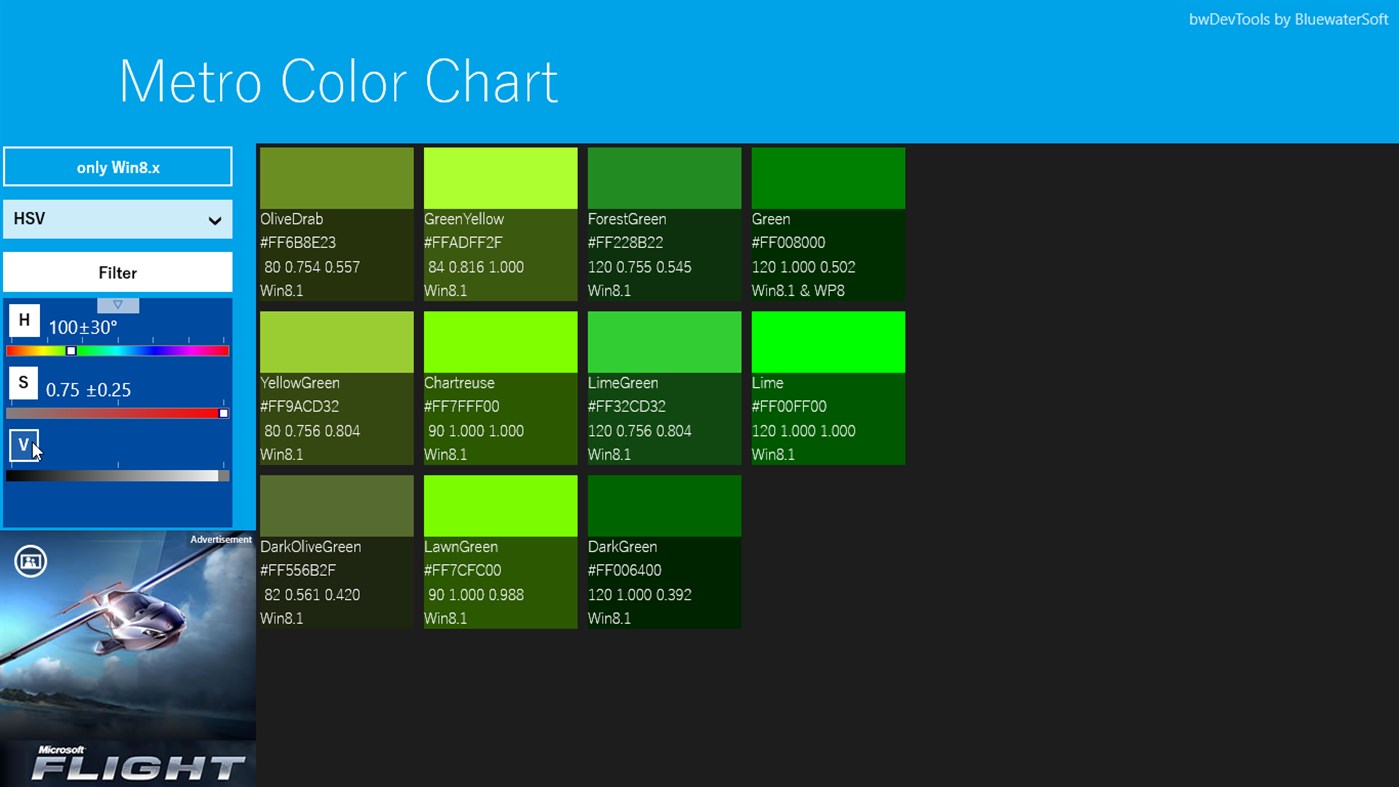 #4. bwDevTools: Metro Color Chart (Windows) Podle: BluewaterSoft