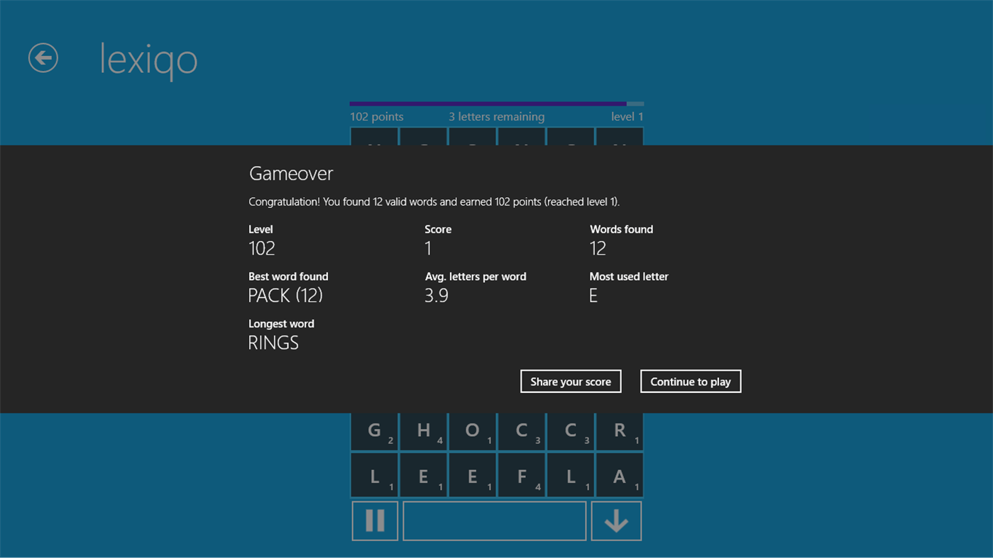 #2. lexiqo: word puzzle (Windows) Podle: MRG