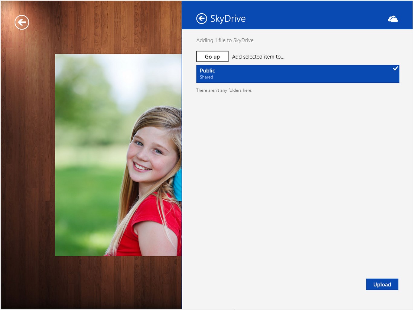Share Image: update your image to Microsoft SkyDrive to share with family and friends.