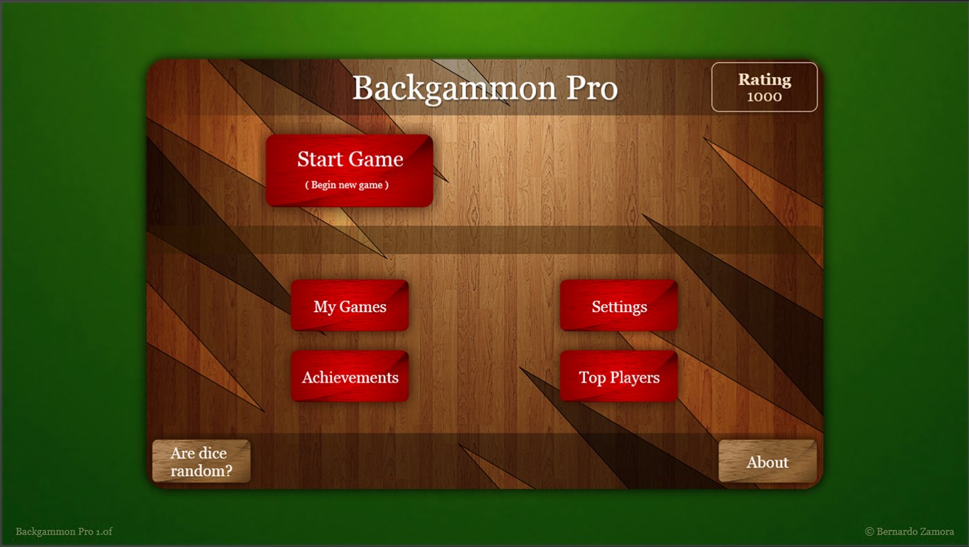 #6. Backgammon Pro (Windows) 由: Bernardo Zamora