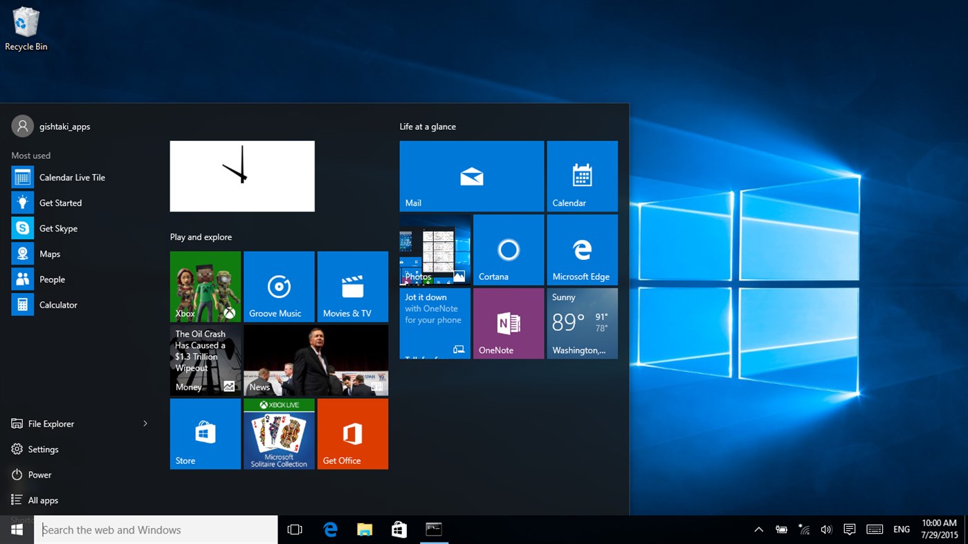 #4. Analog Live Tile Clock (Windows) Με: gishtaki