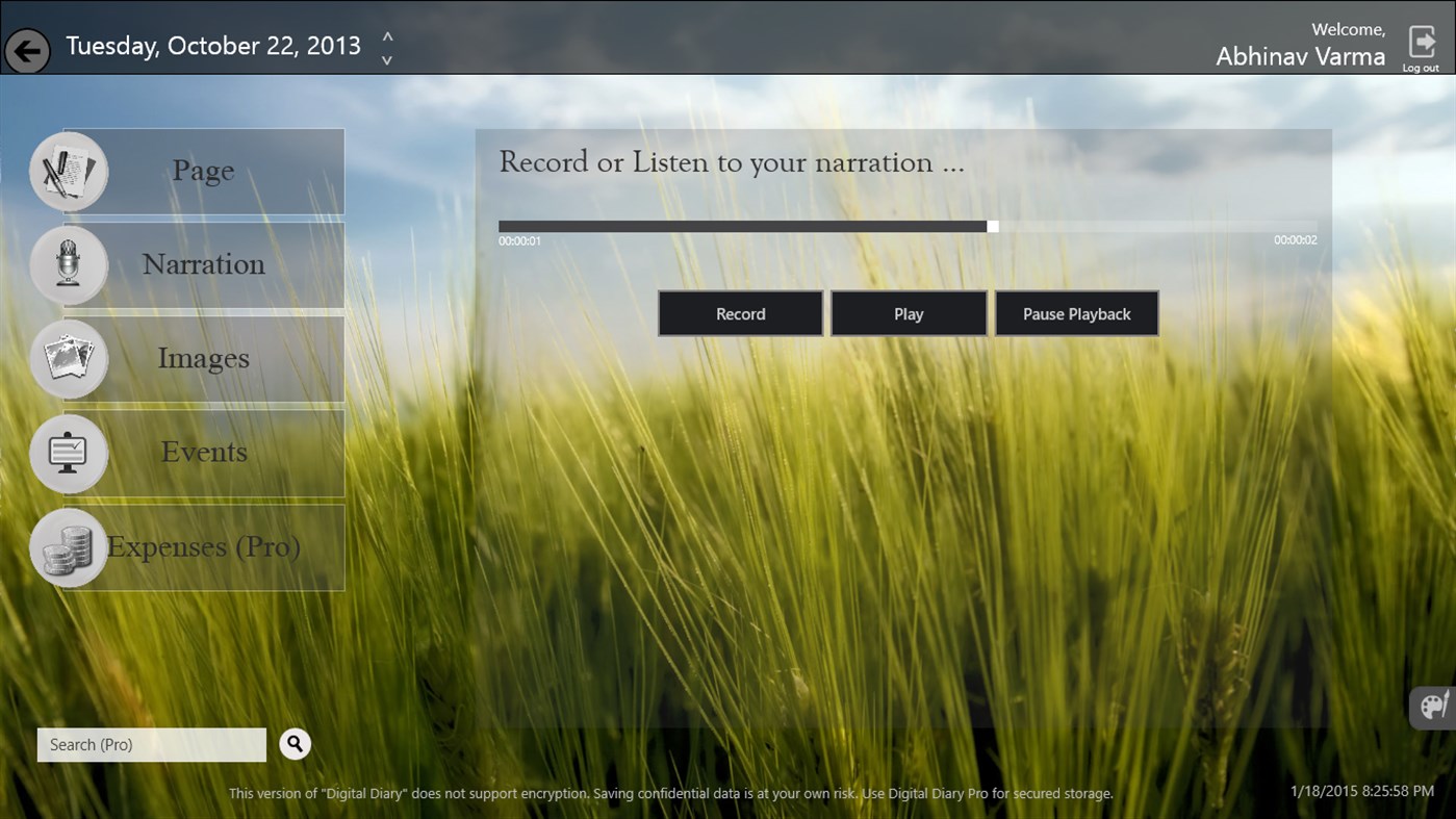 #4. Digital Diary (Windows) 게시자: Abhinav Tipirisetty