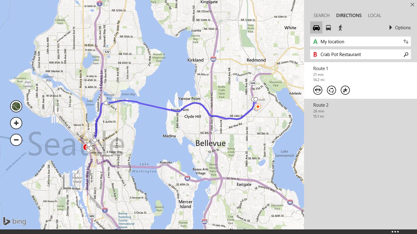 Get step-by-step directions to any business or location.