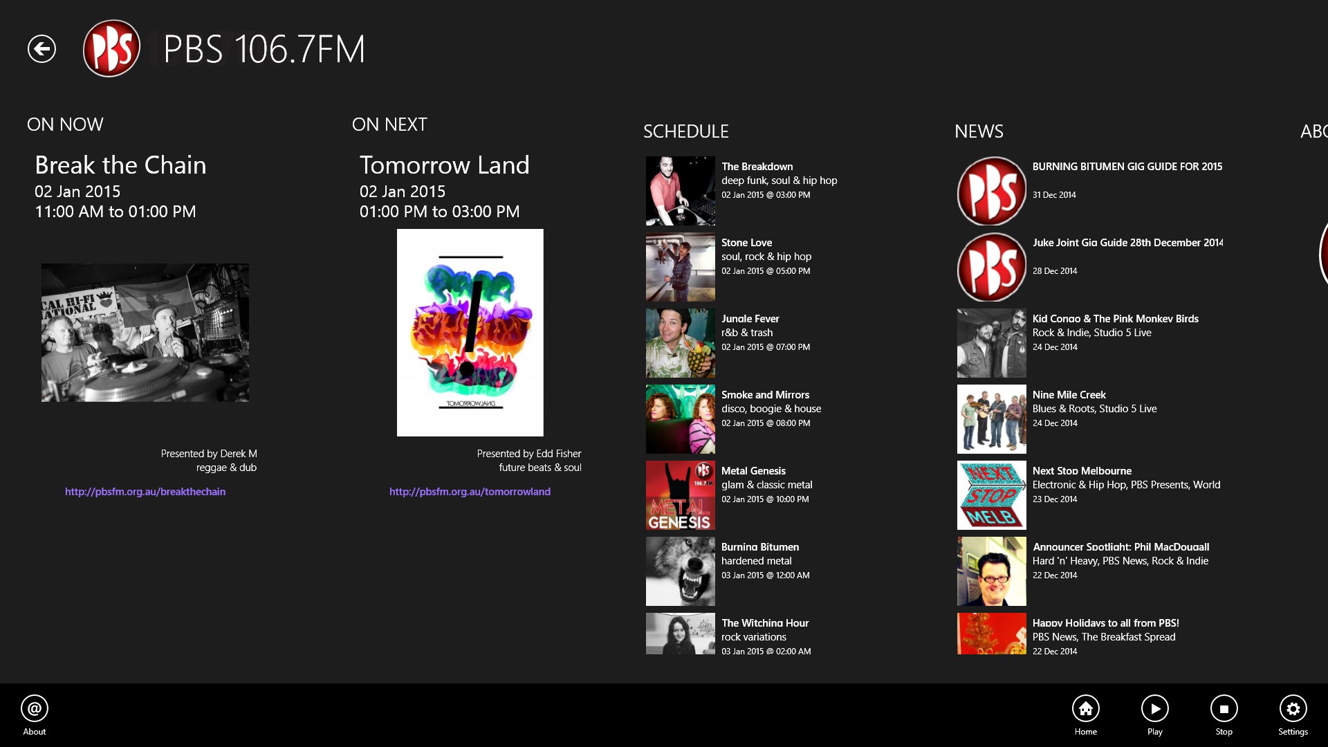 PBS 106.7FM screenshot
