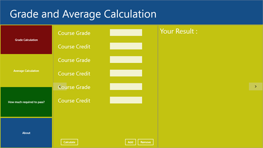 Grade and Average (GPA) Calculation screenshot 2
