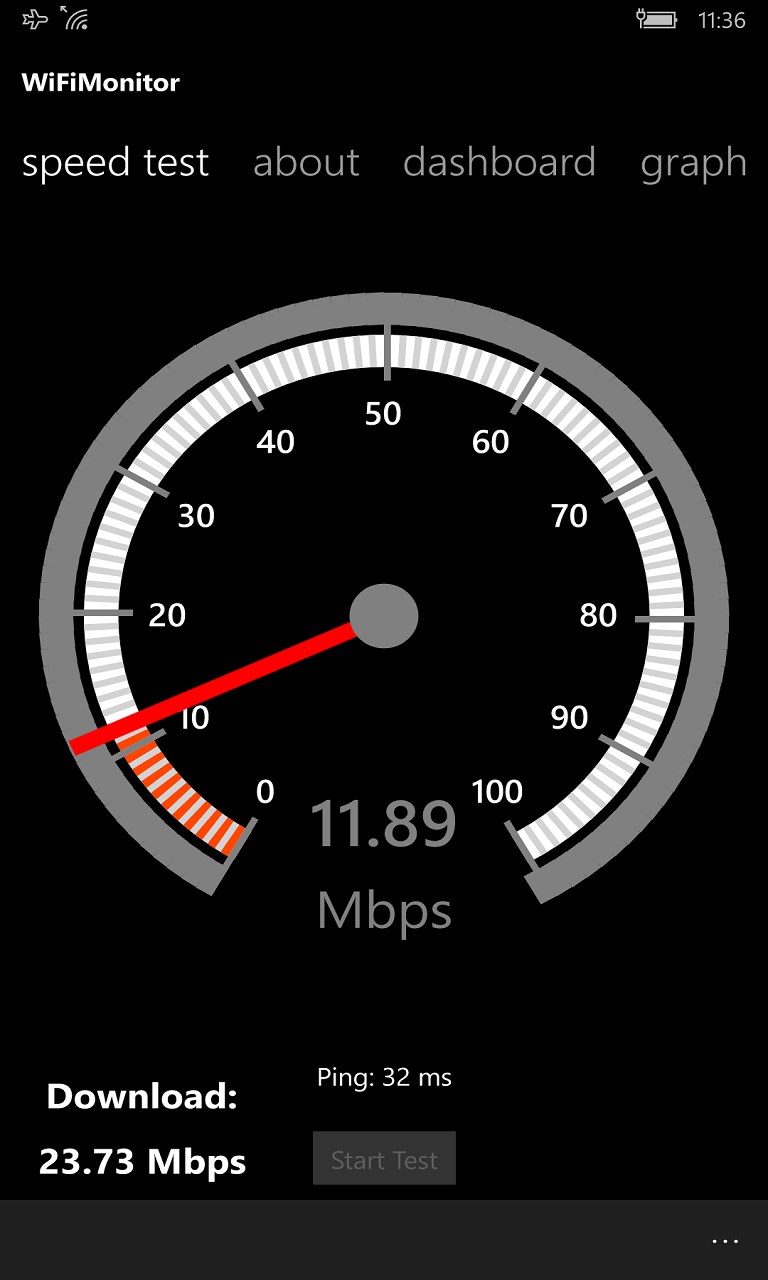 Use the speed test functionality to check the upload and download speed of your network (Paid version only)