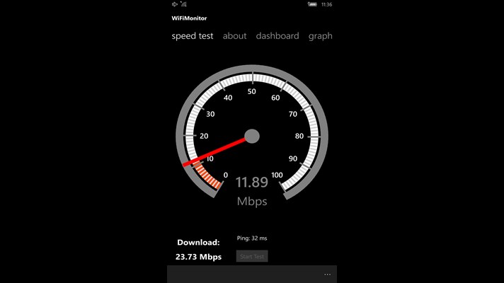 Use the speed test functionality to check the upload and download speed of your network (Paid version only)