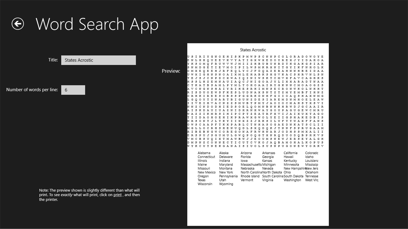 #2. Word Search App (Windows) 由: Quin Baird