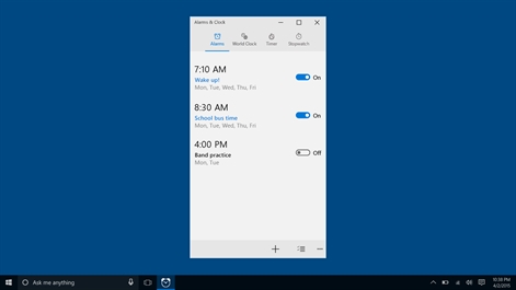 Windows Alarms & Clock Screenshot