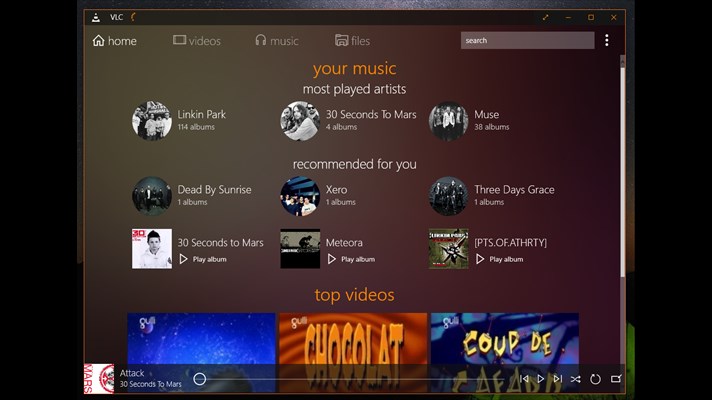 The home page displays suggestions based from your music collection