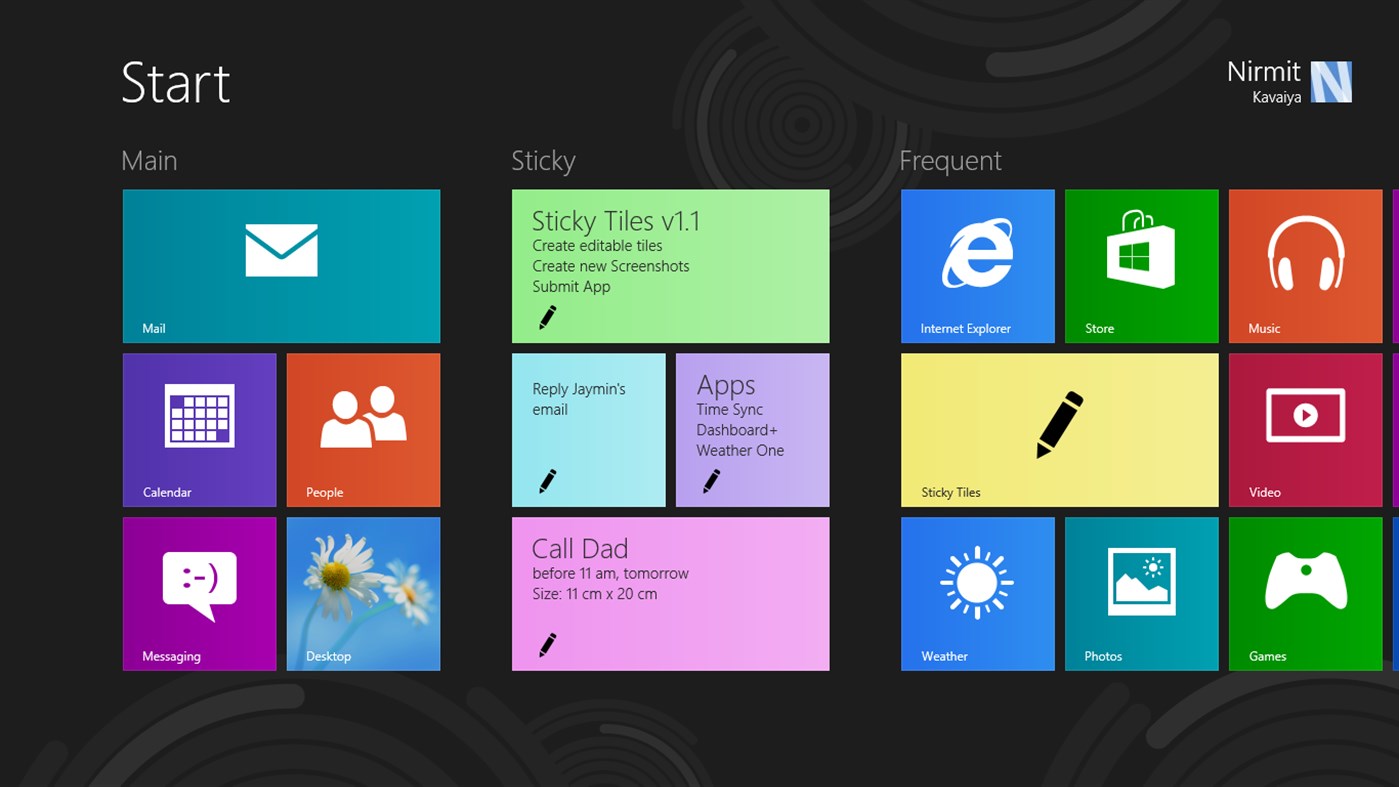 #1. Sticky Tiles (Windows) Με: Nirmit Kavaiya