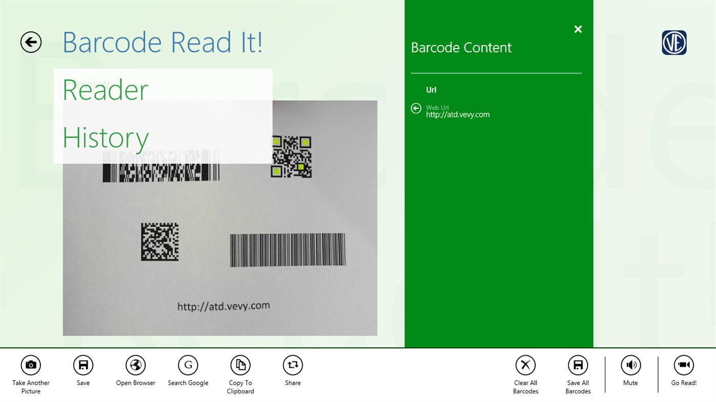 #1. Barcode Read It! (Windows) โดย: VEVY EUROPE SpA