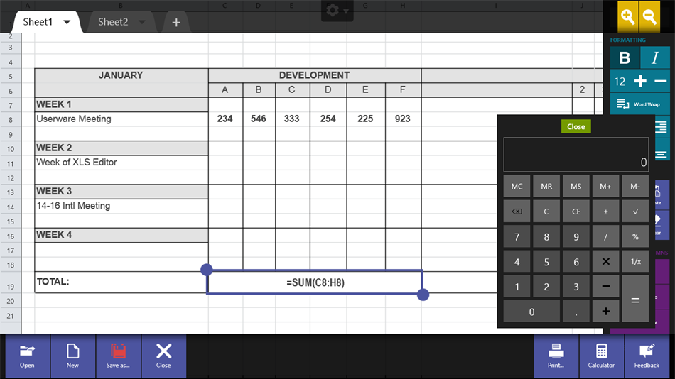 XLS Editor (Windows) 由: Userware