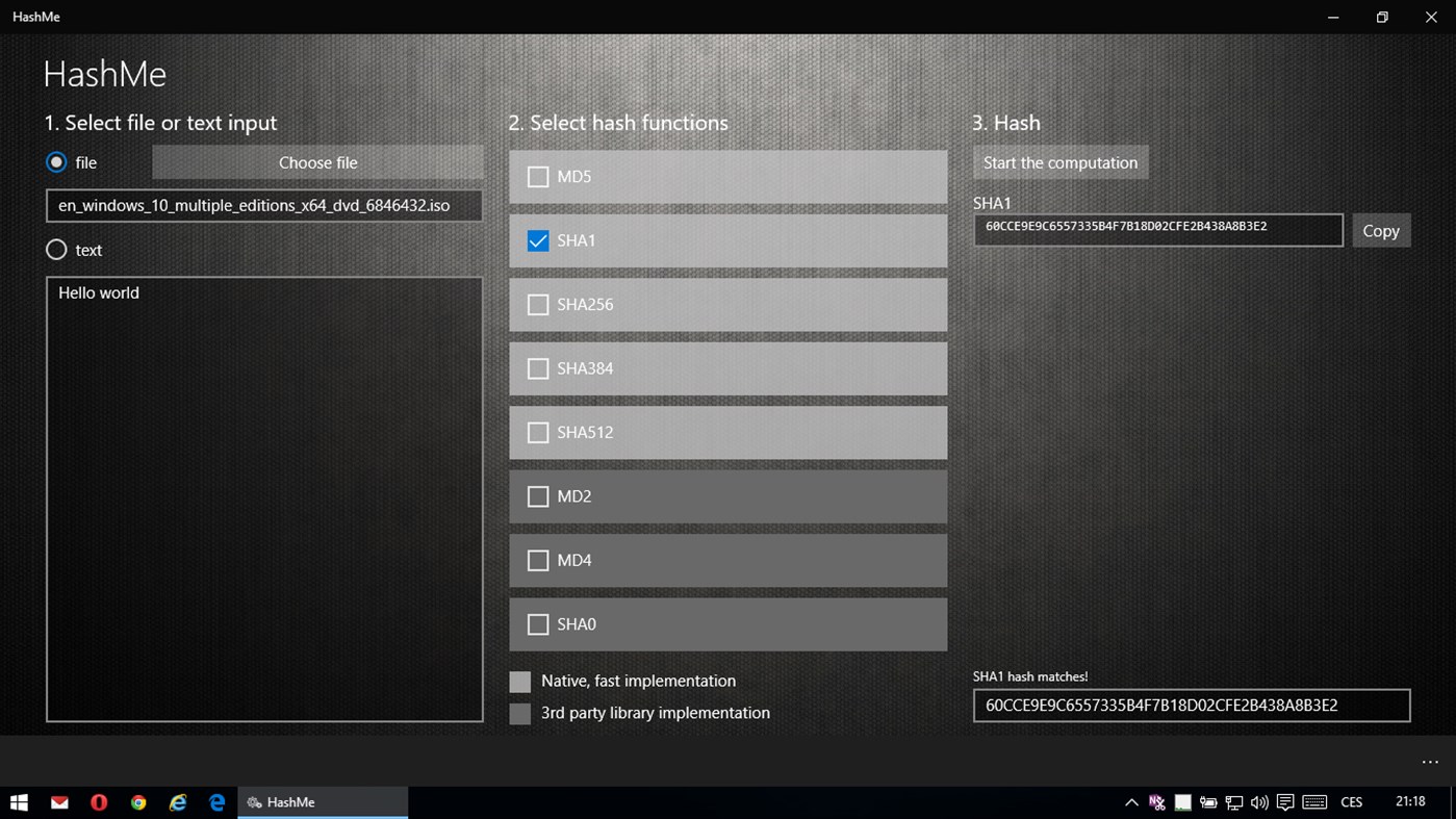 #2. HashMe (Windows) De: Martin Suchan