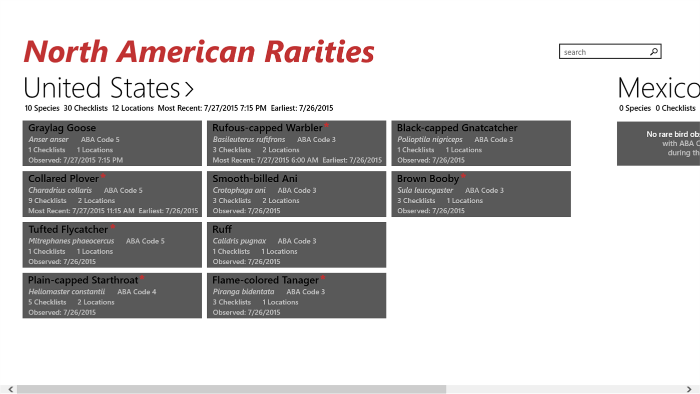 #1. North American Rarities (Windows) By: PKZSoftware
