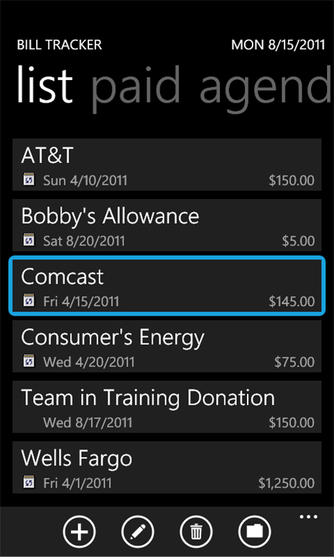 Bill Tracker Screenshots 2