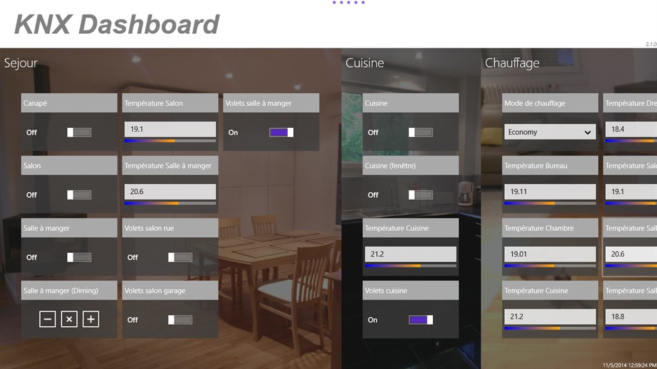 KNX Dashboard (Windows) By: Pascal Deliot