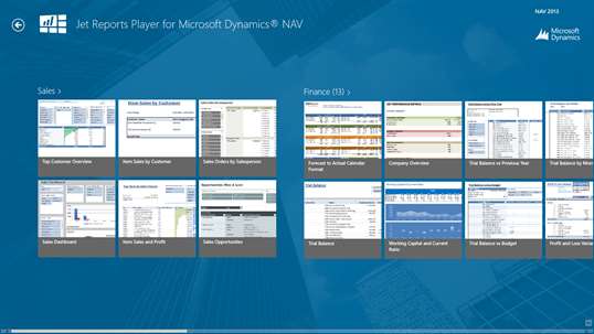 Jet Reports Player for Microsoft Dynamics® NAV screenshot 1