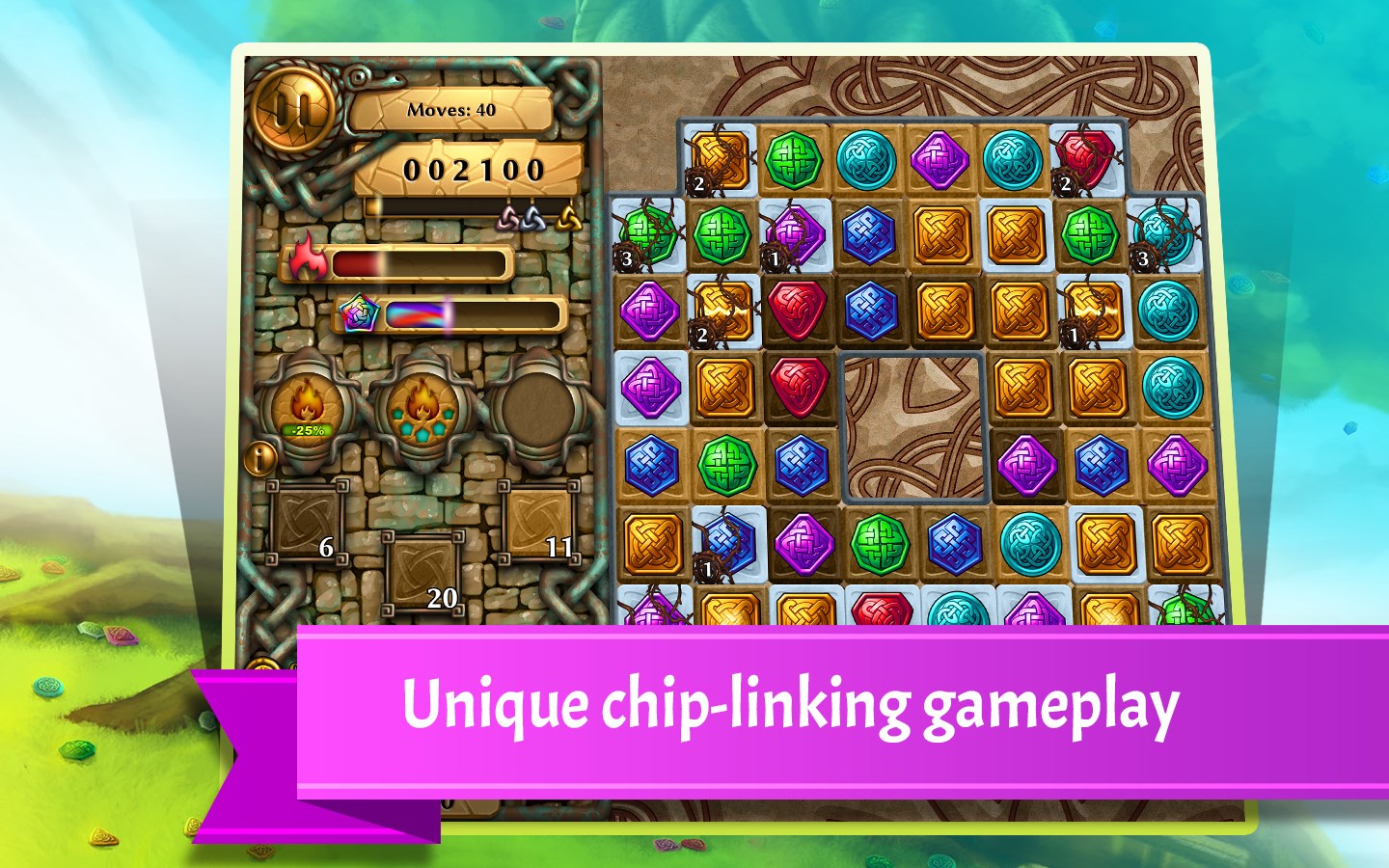 Unique chip-linking gameplay!