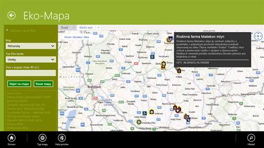 Eko-mapa pre Win 8 screenshot 4