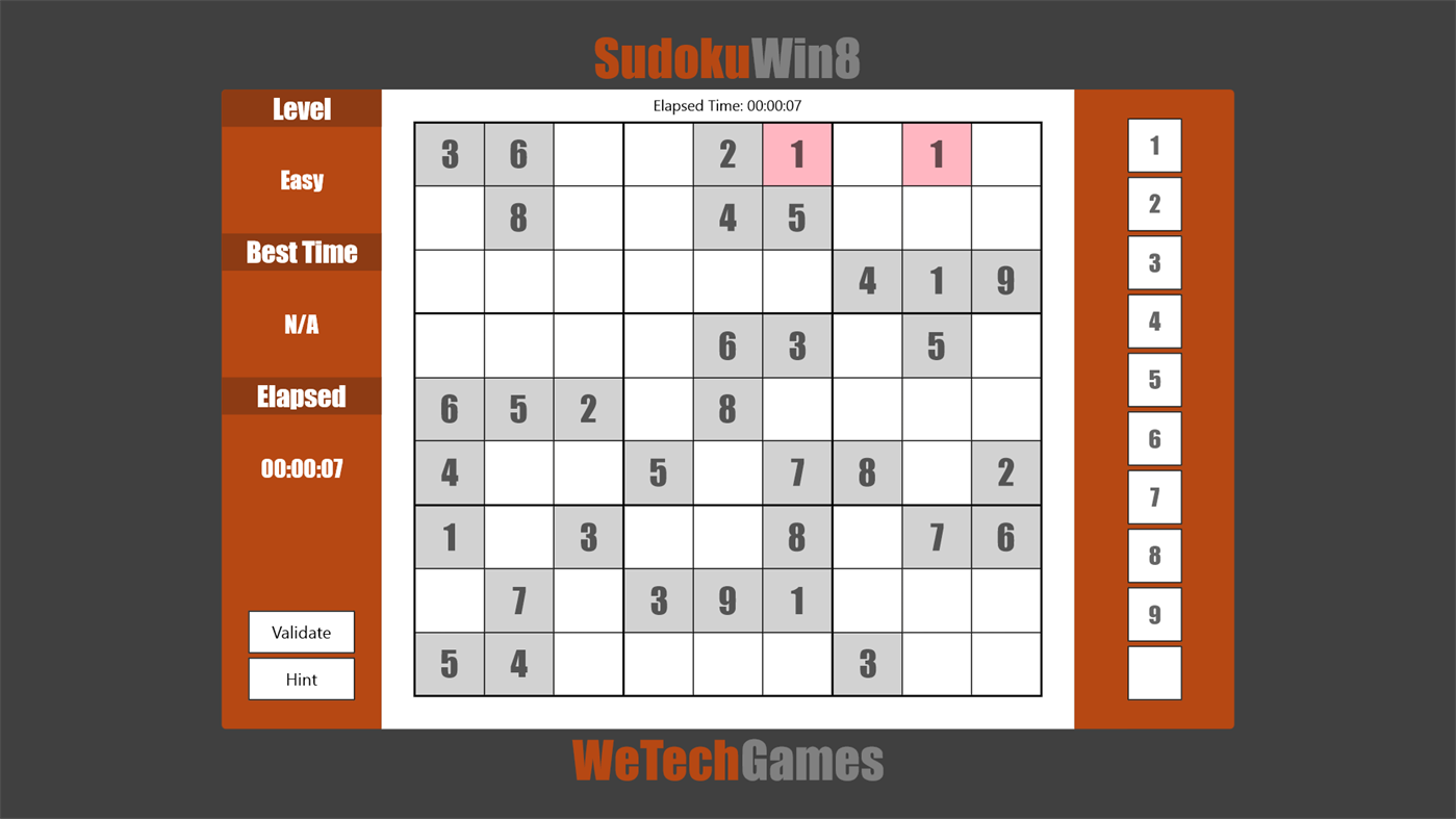 #5. Sudoku Win8 (Windows) Με: WeTechGroup
