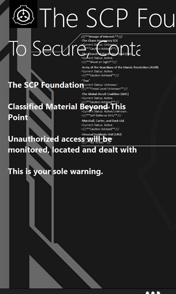 The SCP Foundation - Microsoft Apps