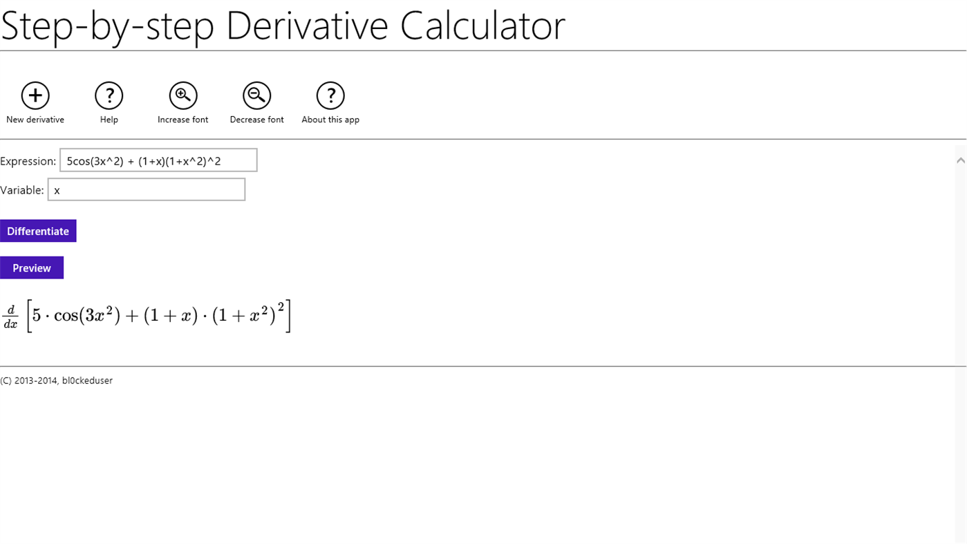 #3. Step-by-Step Derivative Calculator (Windows) Podle: Bl0ckeduser
