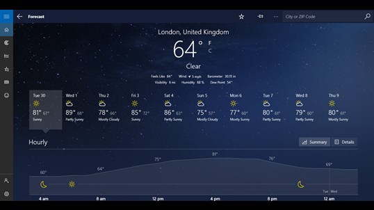 MSN Weather screenshot