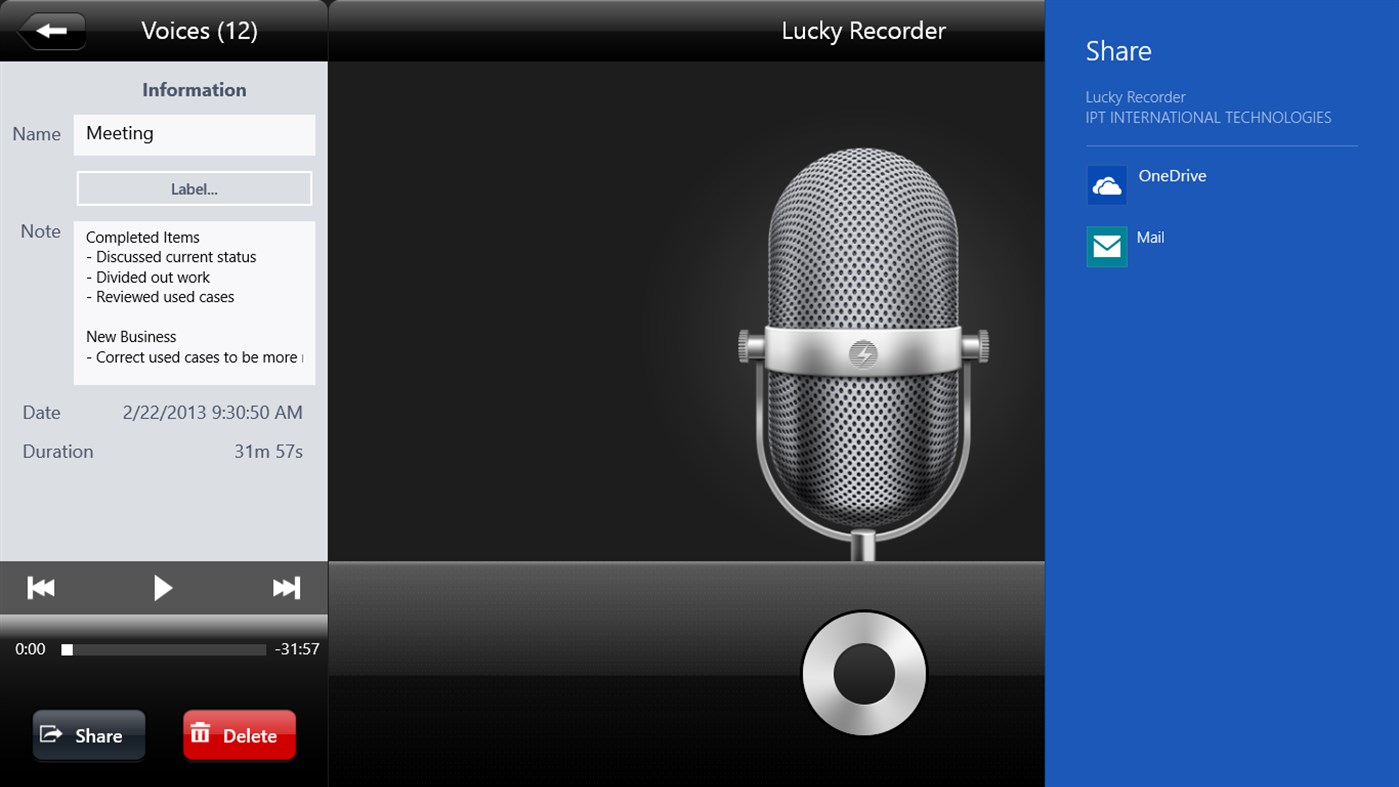 #7. Recorder One (Windows) De: IPT International Technologies Corporation.