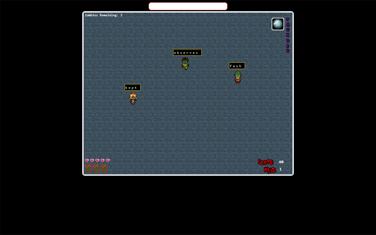 #2. Zombie Typing Survivor (Windows) Podle: Anthony Kojima Productions