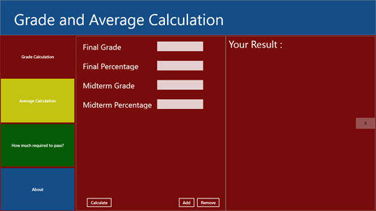 Grade and Average (GPA) Calculation screenshot 1