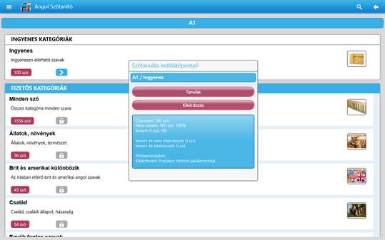 Angol Szótanító screenshot 3