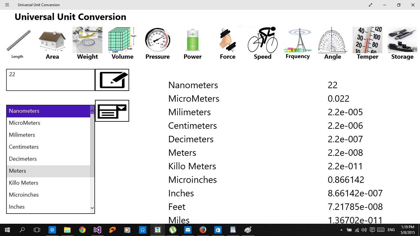 Universal Unit Conversion screenshot