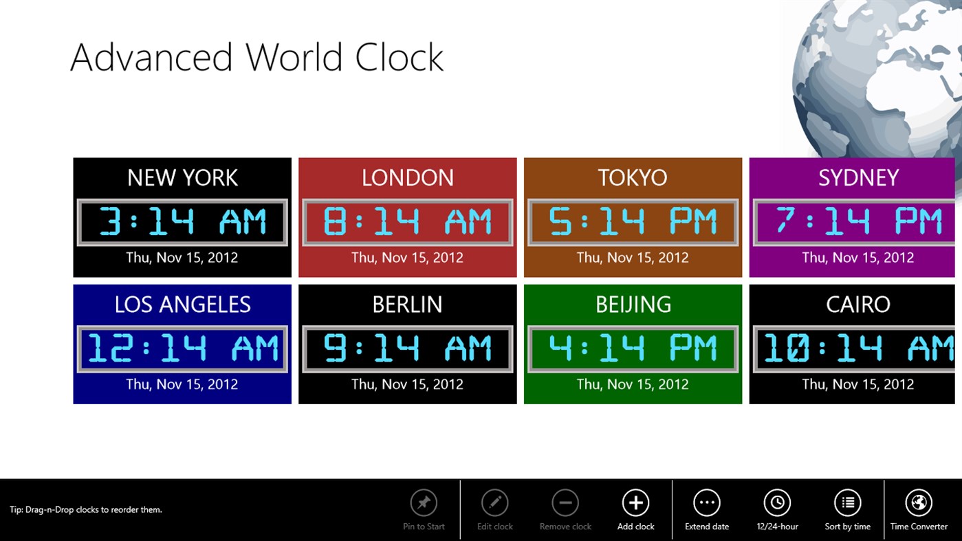 #2. Advanced World Clock (Windows) 由: Fitness Reloaded