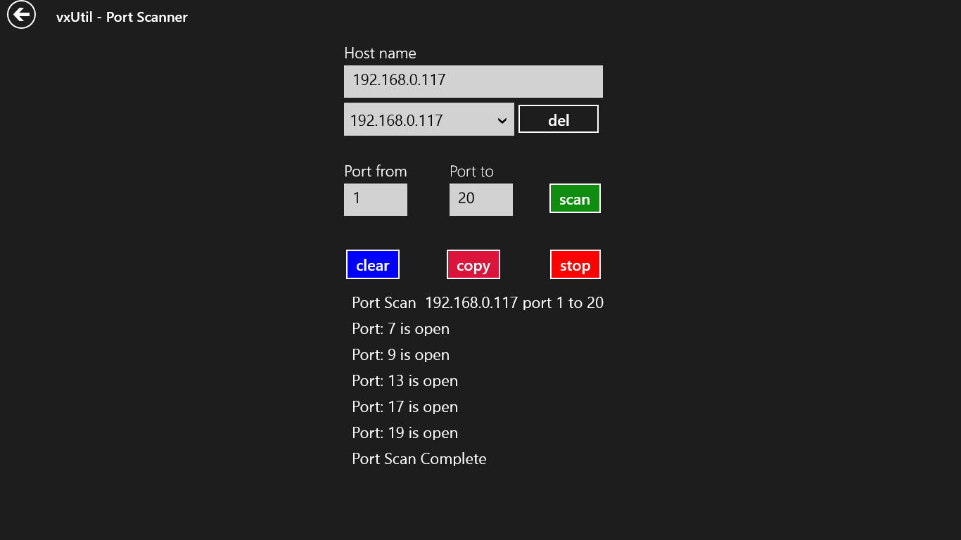vxUtil screenshot