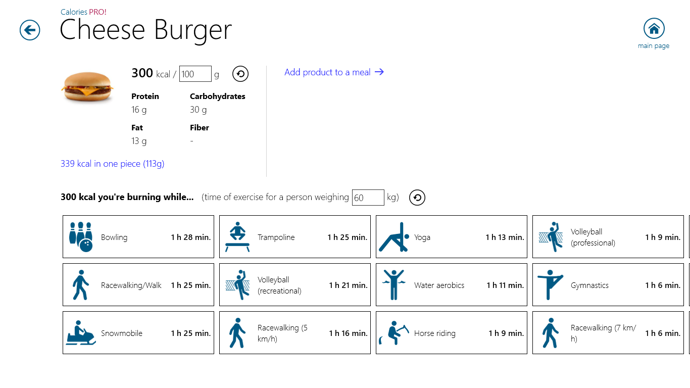 Calories PRO! screenshot