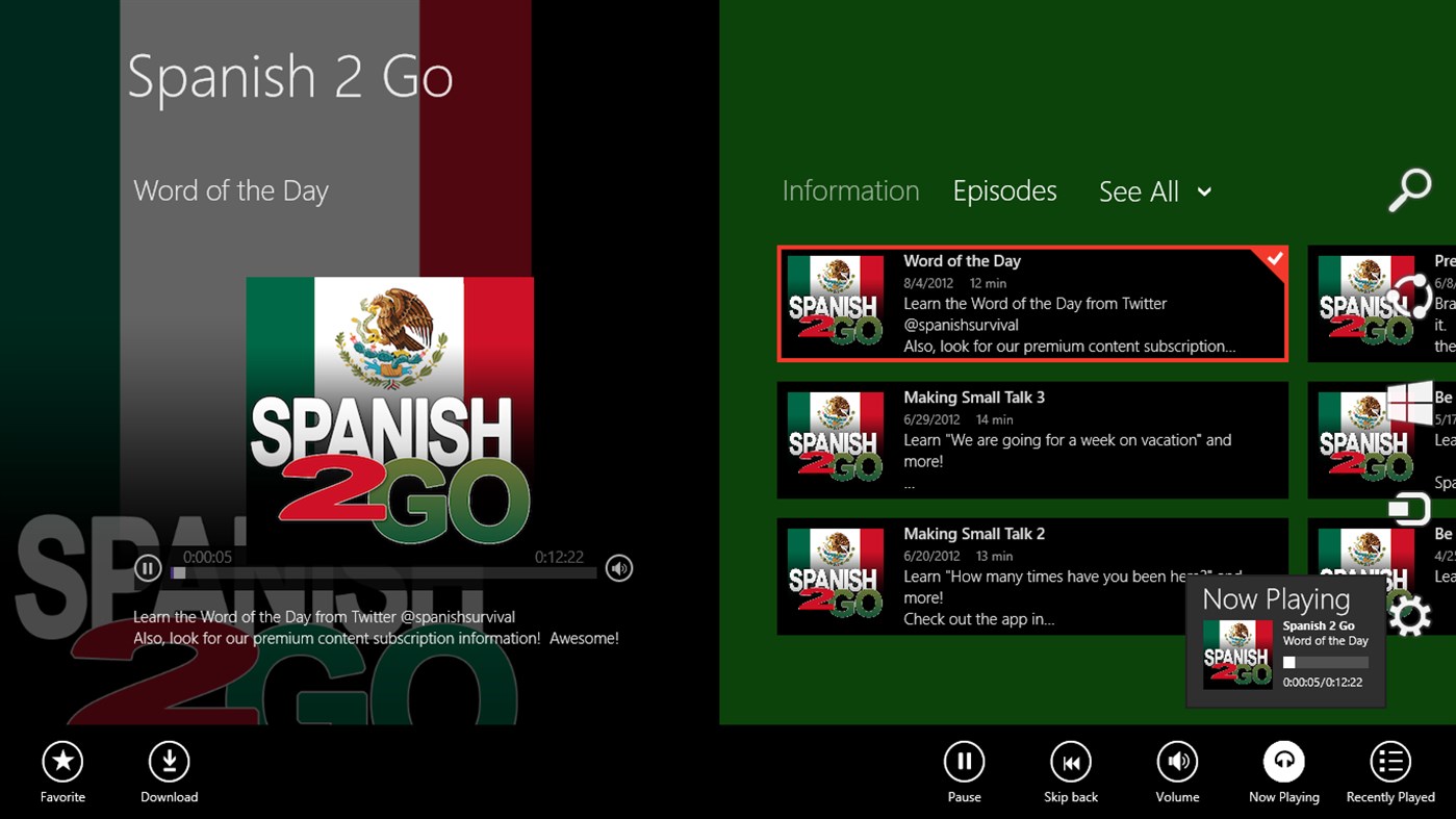 #3. Spanish 2 Go (Windows) 由: Libsyn