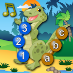 Kids Dinosaur Connect the Dots Puzzles - Rex teaches the ABC and counting