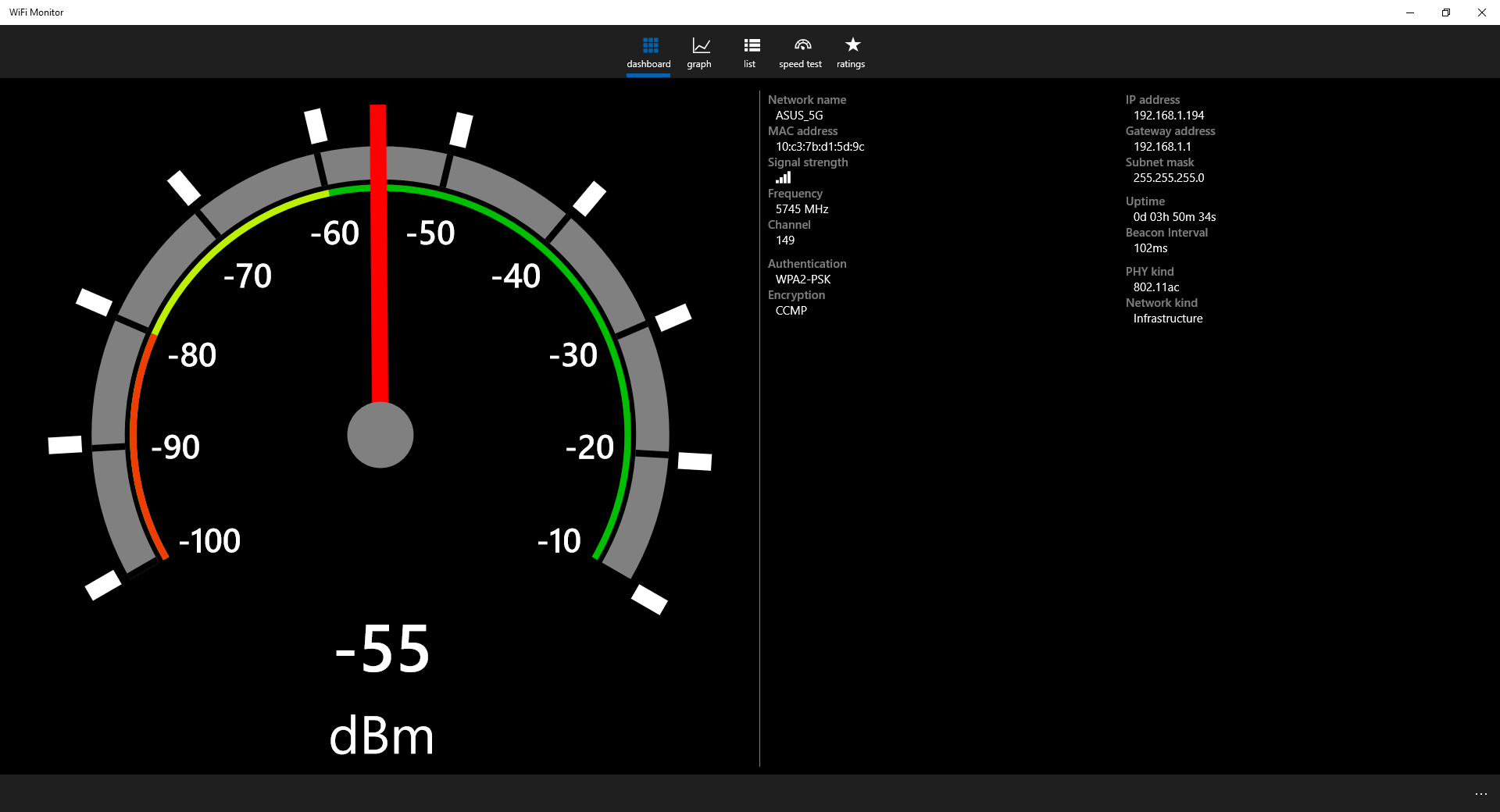 WiFi Monitor for Windows 10