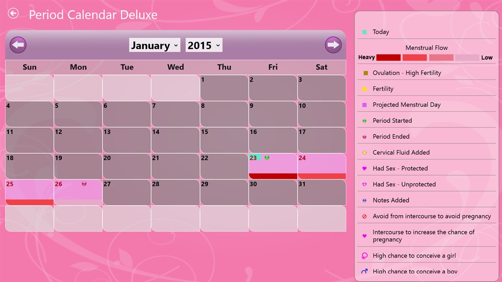 Period Calendar Deluxe - Microsoft Apps