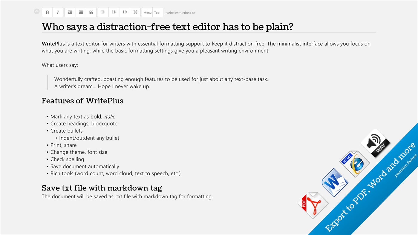 #1. WritePlus (Windows) Av: Zig HM