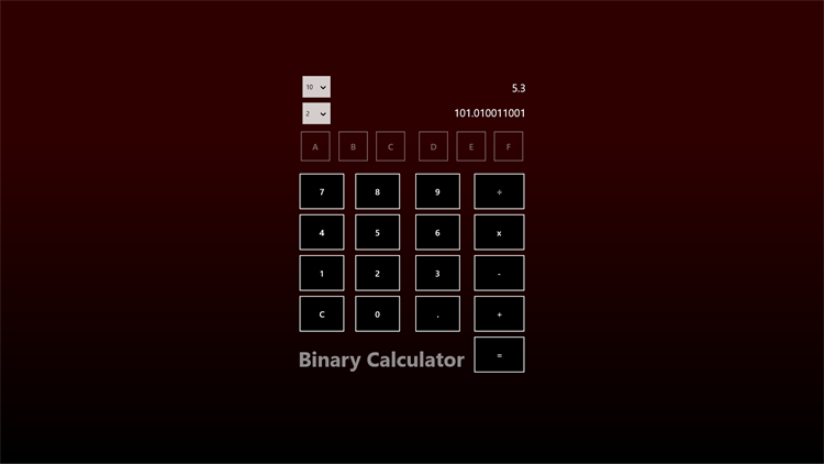 Binary Calculator for Windows 8 - PC - (Windows)