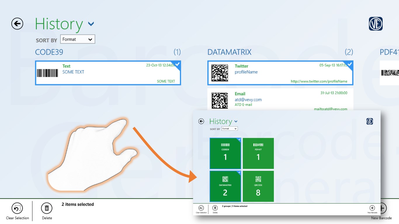 Barcode generator screenshot